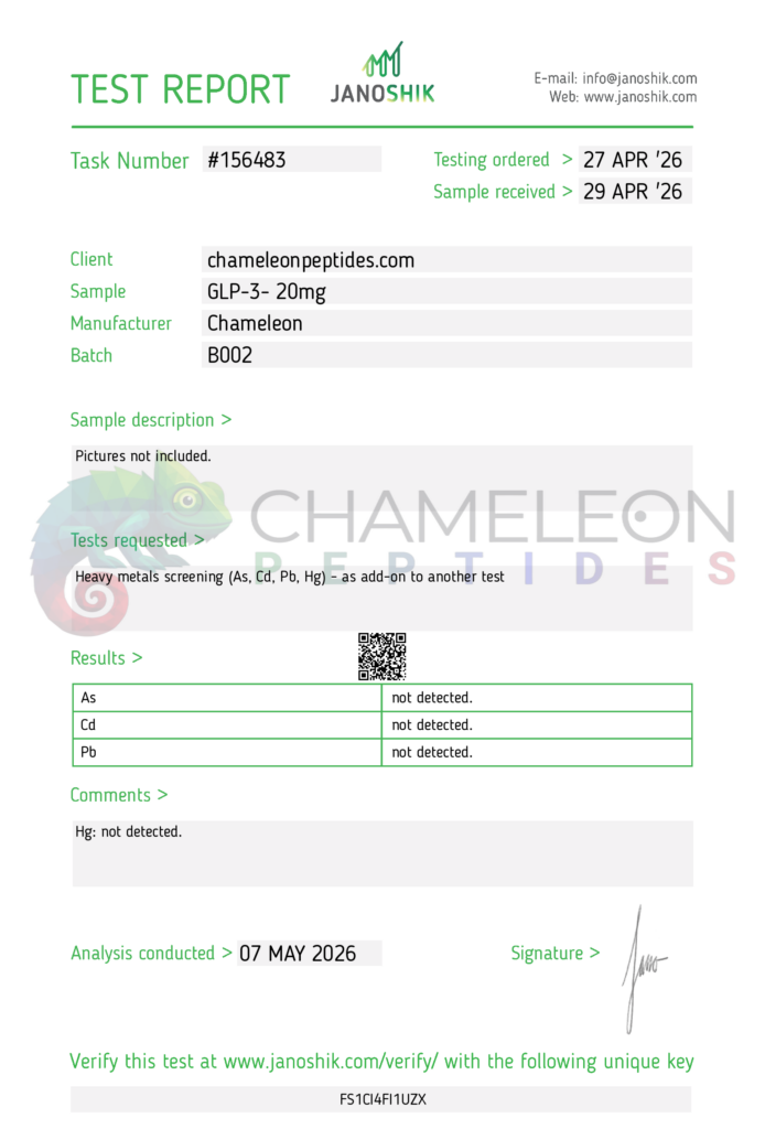 GLP-3 Batch B002 Heavy Metals Report