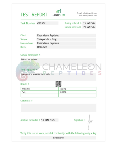 GLP-1T Certificate of Analysis