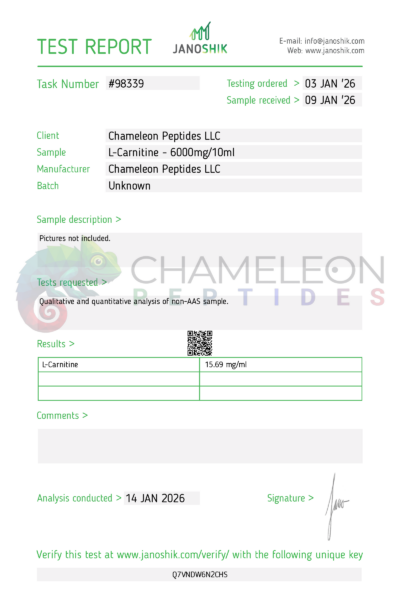 L-Carnitine Certificate of Analysis